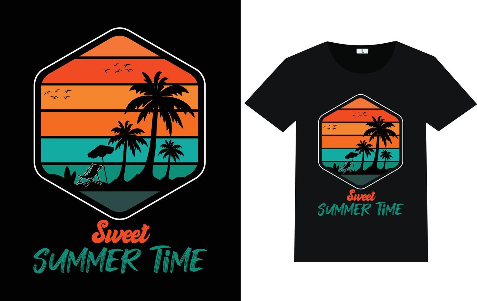 Summer Day Typography and Graphic T shirt Design vector