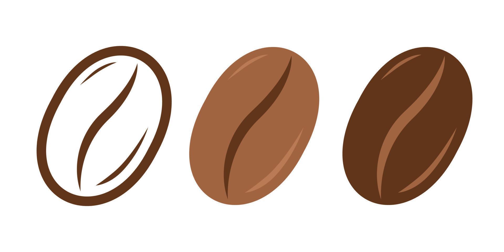 Vector illustration of emblem for coffee shop. Vector icon of coffee beans on isolated bacground.