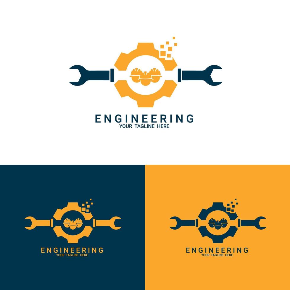 vector de diseño de plantilla de logotipo de ingeniero. diseño de logotipo de constructor de equipo