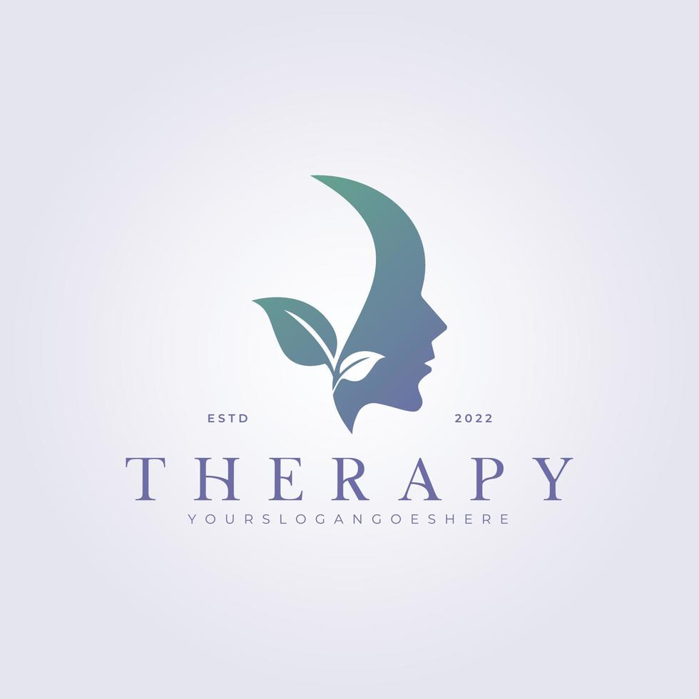 mental health therapy mind help logo vector illustration design