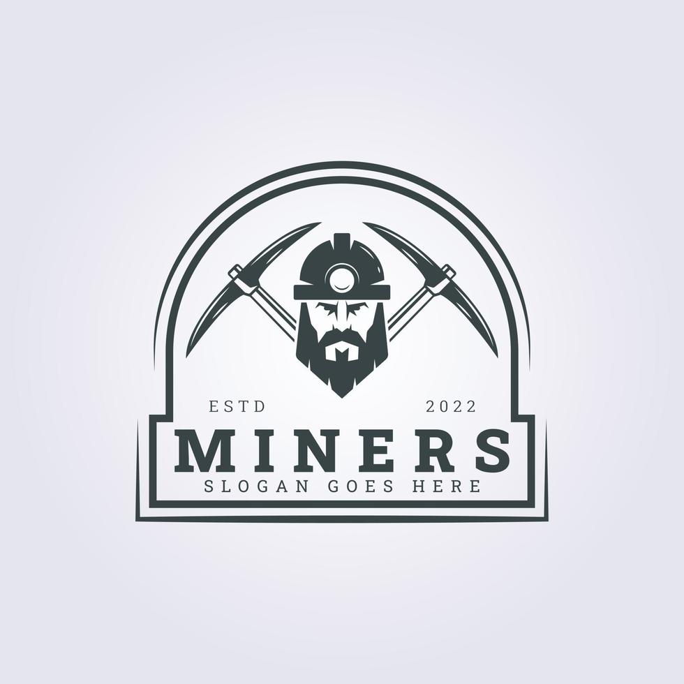 mineros, hombre, símbolo, logotipo, vector, ilustración, diseño vector