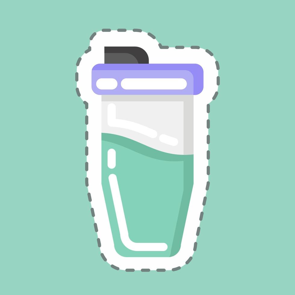 Sticker line cut Protein Shake. related to Combat Sport symbol. simple design editable. simple illustration.boxing vector