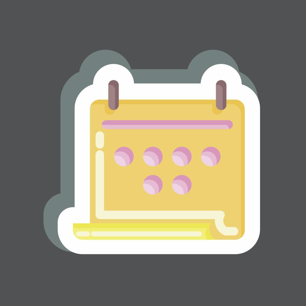 Sticker Calendar. related to Combat Sport symbol. simple design editable. simple illustration.boxing vector