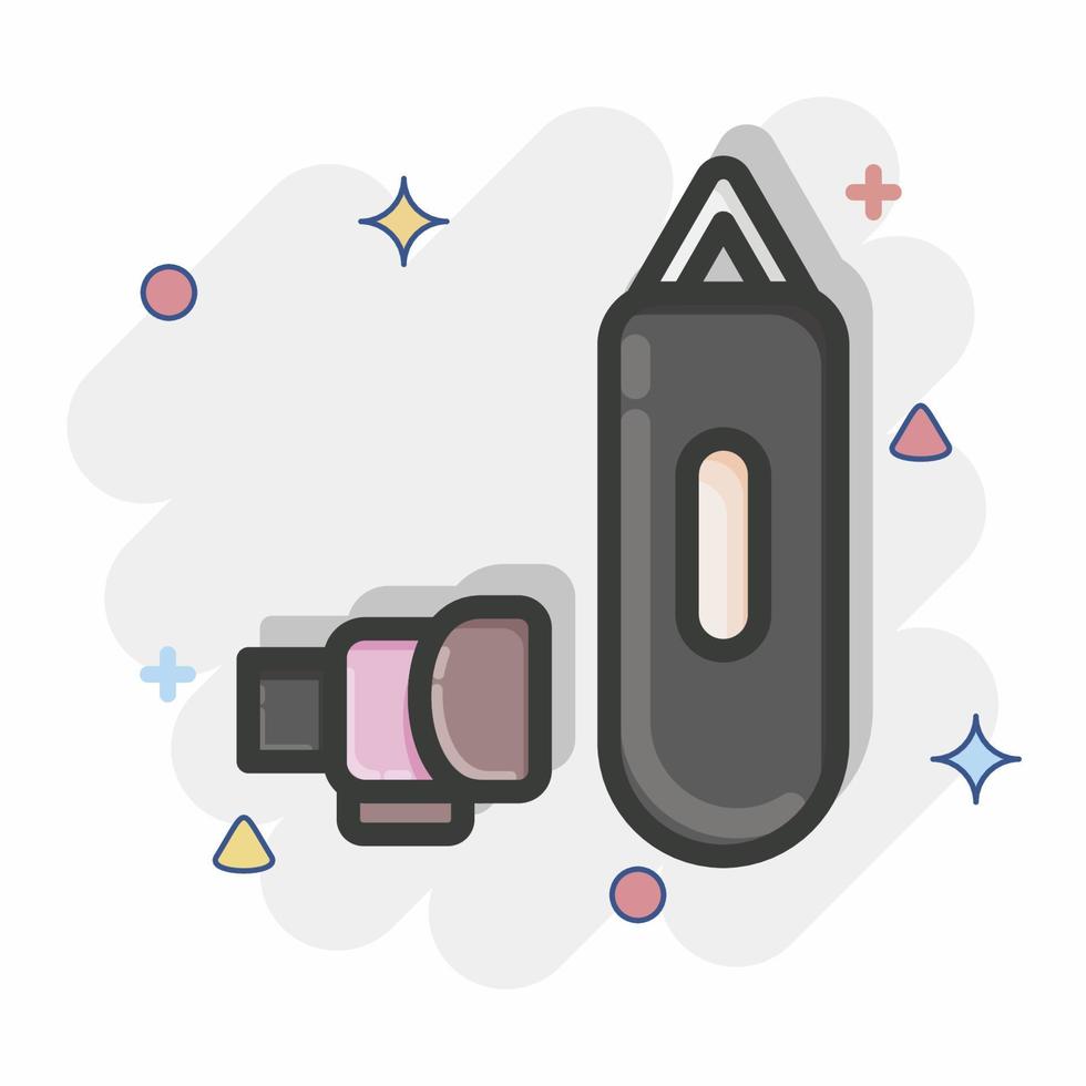 Icon Training. related to Combat Sport symbol. Comic Style. simple design editable. simple illustration.boxing vector