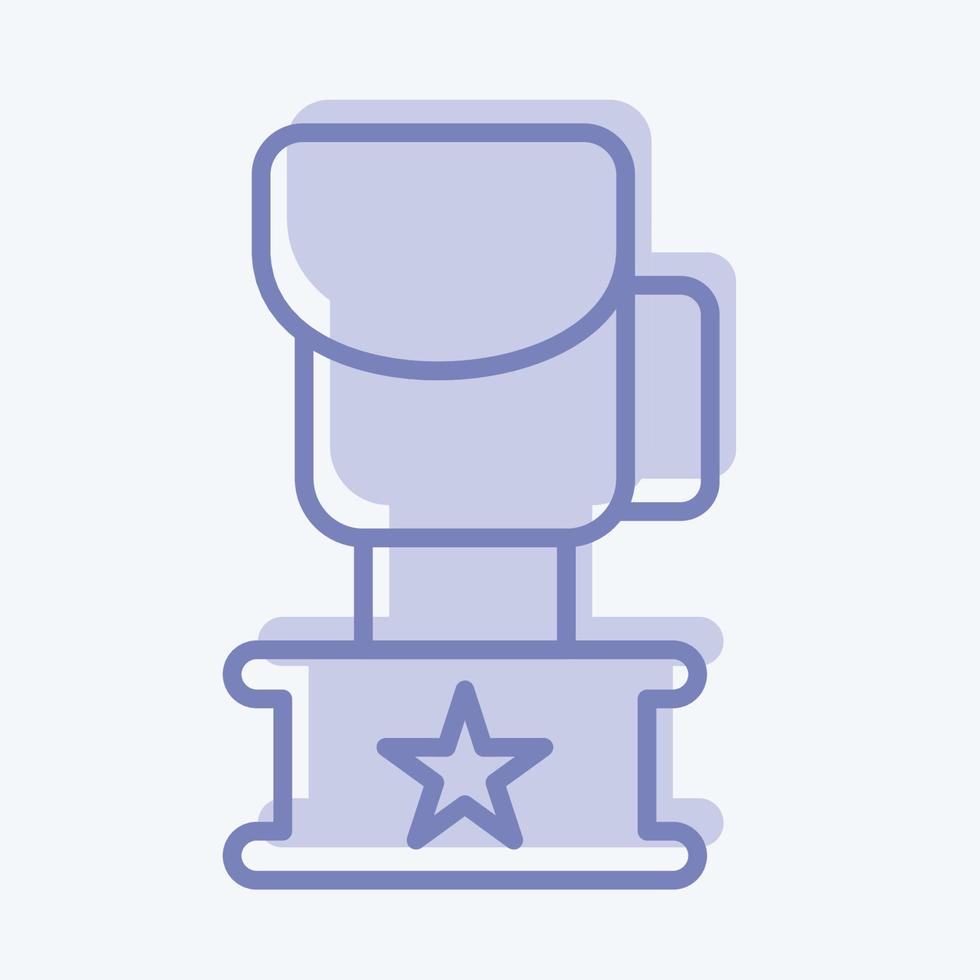 Icon Trophy. related to Combat Sport symbol. two tone style. simple design editable. simple illustration.boxing vector