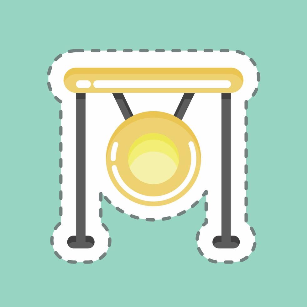 Sticker line cut Gong. related to Combat Sport symbol. simple design editable. simple illustration.boxing vector