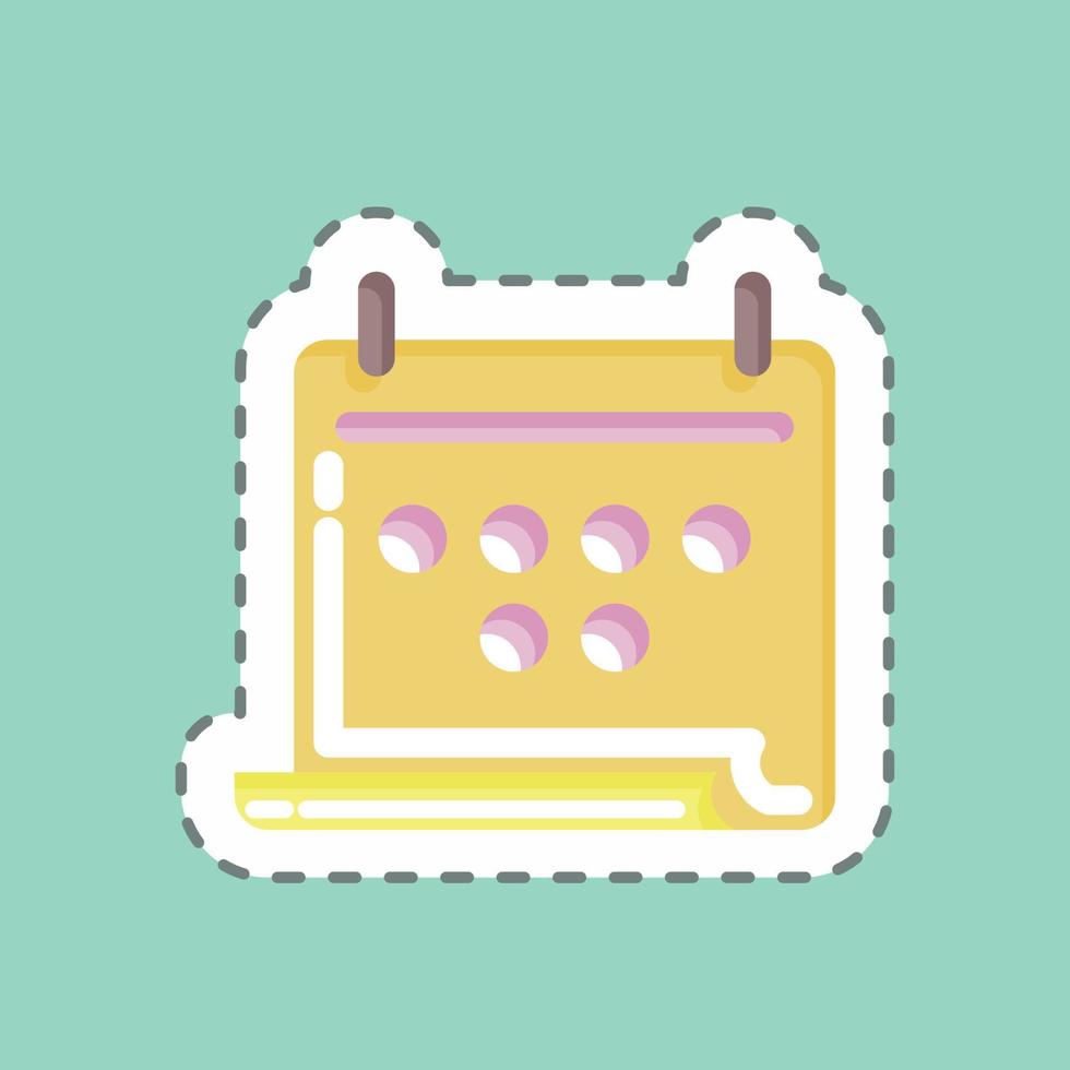 Sticker line cut Calendar. related to Combat Sport symbol. simple design editable. simple illustration.boxing vector