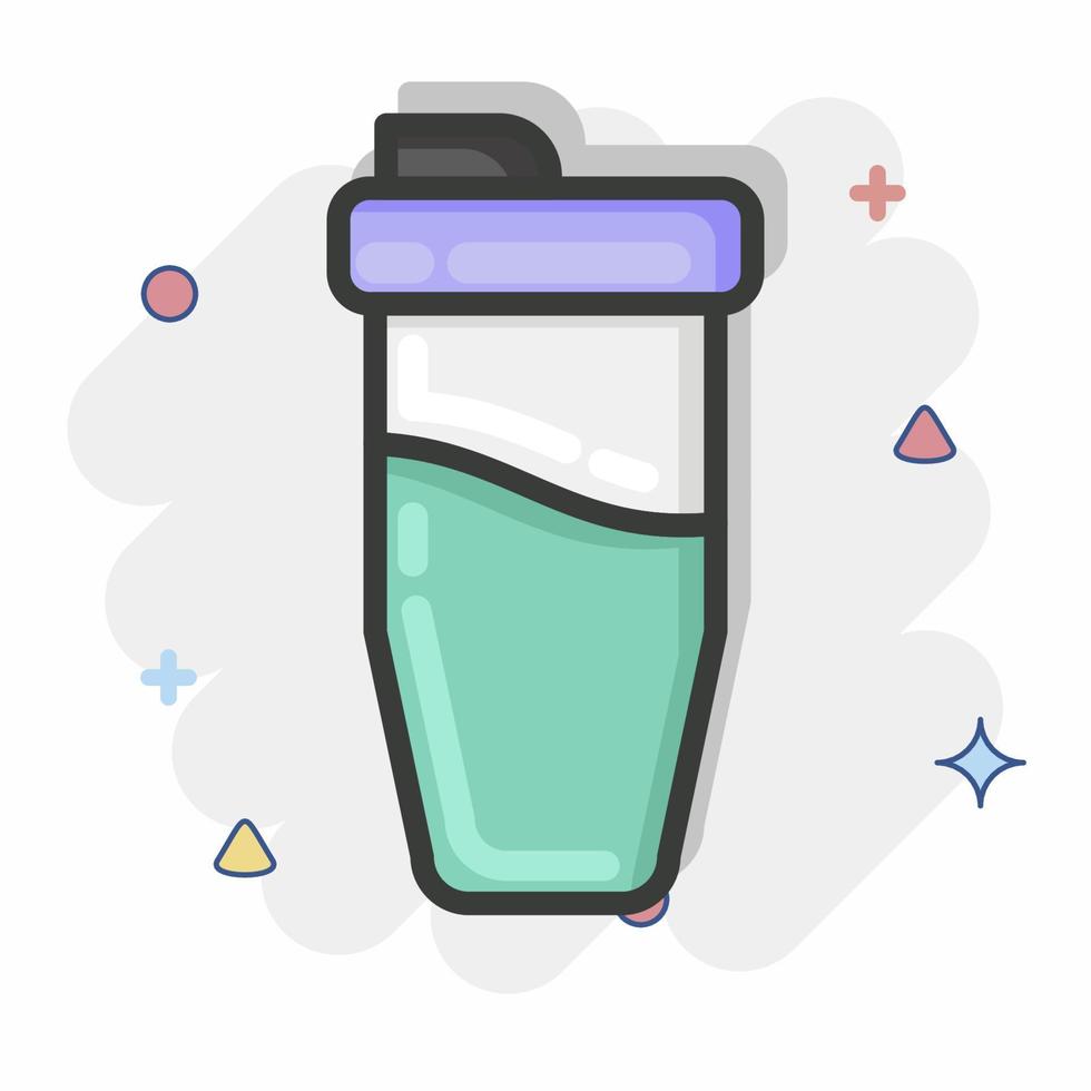 Icon Protein Shake. related to Combat Sport symbol. Comic Style. simple design editable. simple illustration.boxing vector