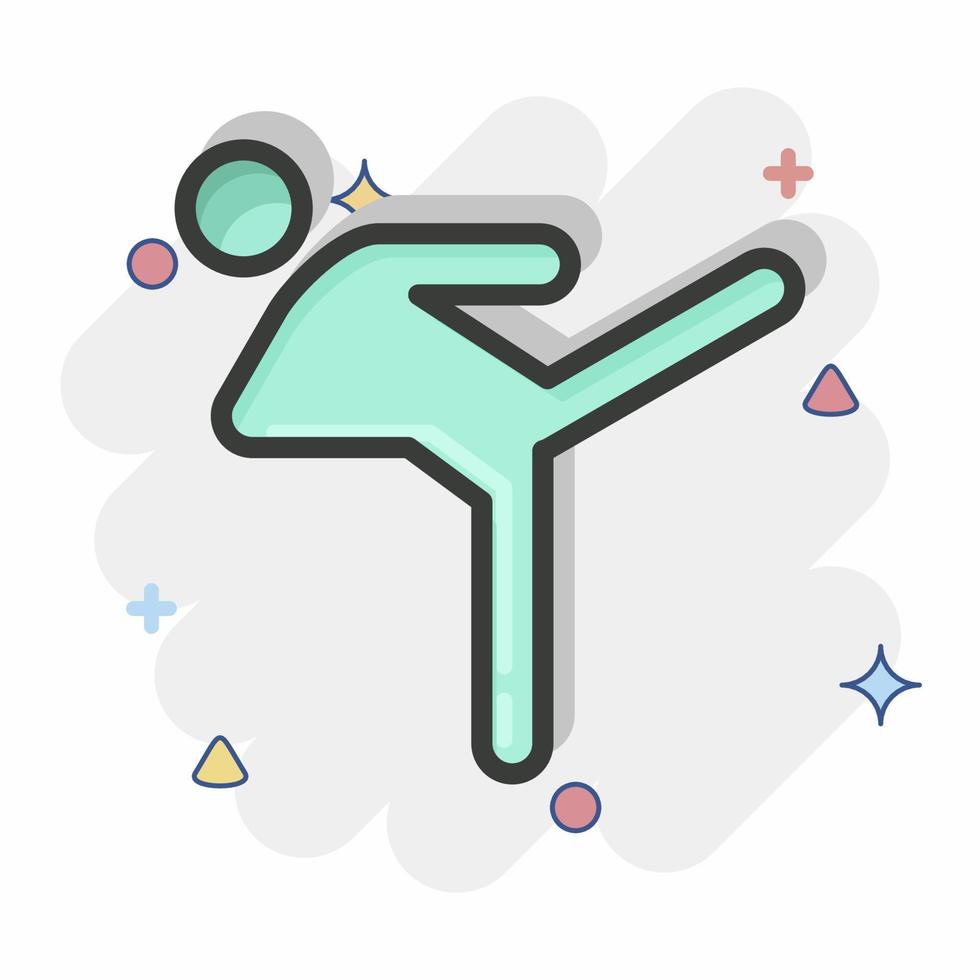 Icon Kicking. related to Combat Sport symbol. Comic Style. simple design editable. simple illustration.boxing vector