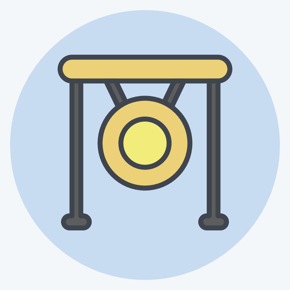 Icon Gong. related to Combat Sport symbol. color mate style. simple design editable. simple illustration.boxing vector