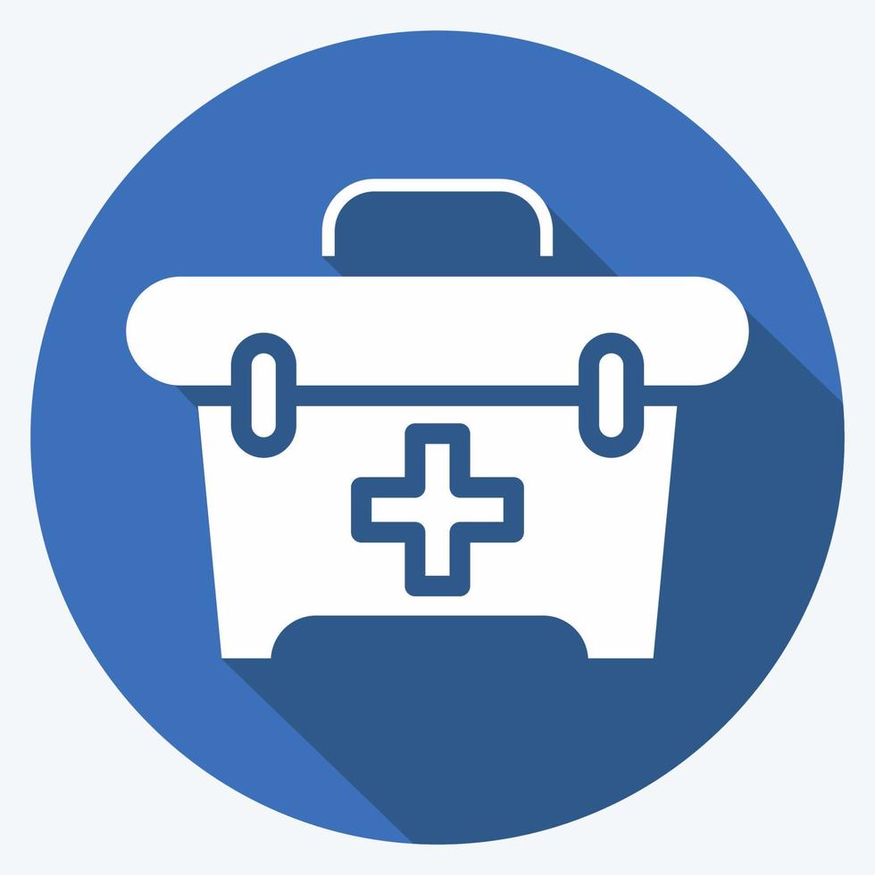 Icon First Aid. related to Combat Sport symbol. long shadow style. simple design editable. simple illustration.boxing vector