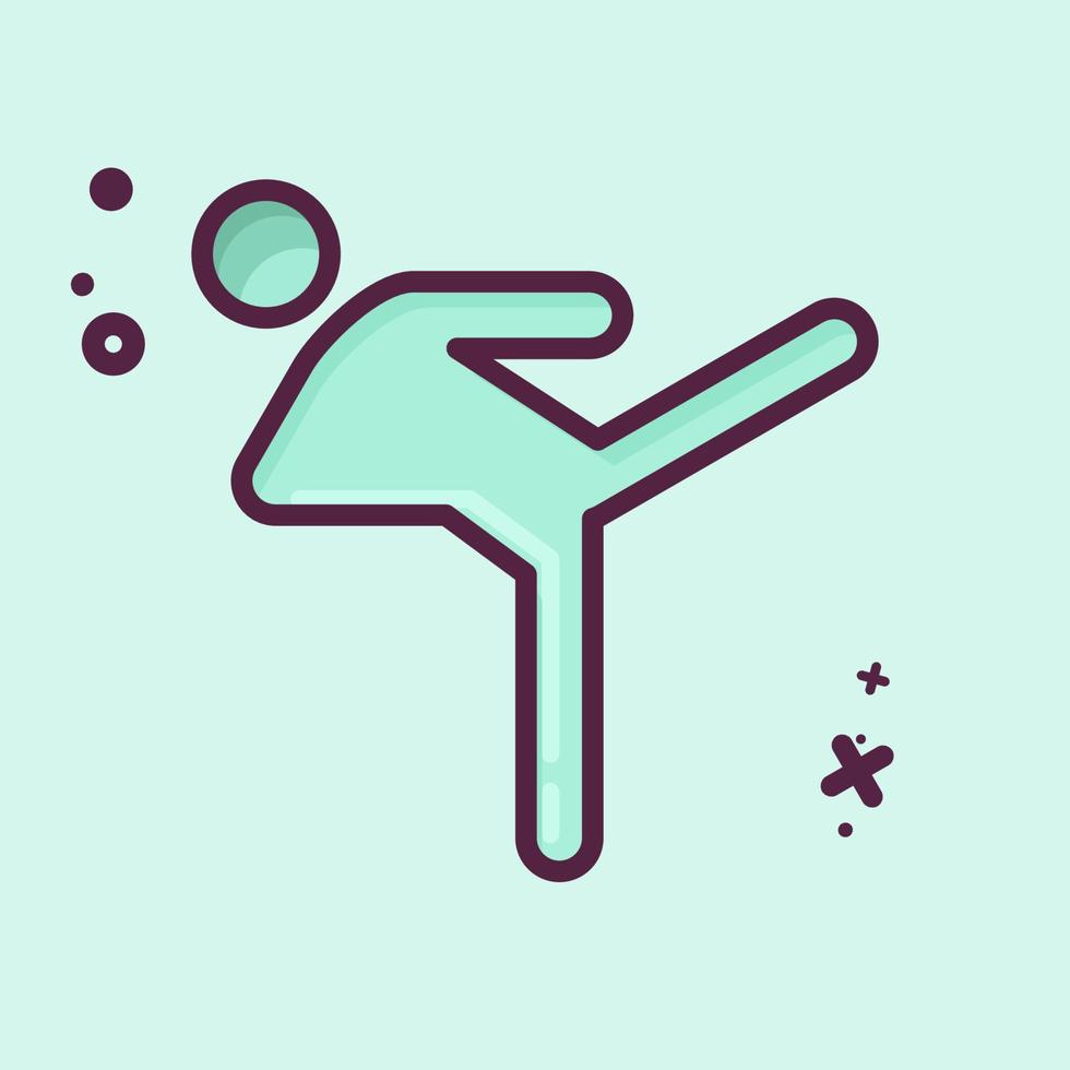 Icon Kicking. related to Combat Sport symbol. MBE style. simple design editable. simple illustration.boxing vector