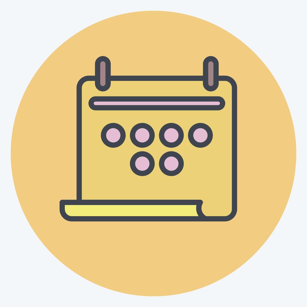 Icon Calendar. related to Combat Sport symbol. color mate style. simple design editable. simple illustration.boxing vector