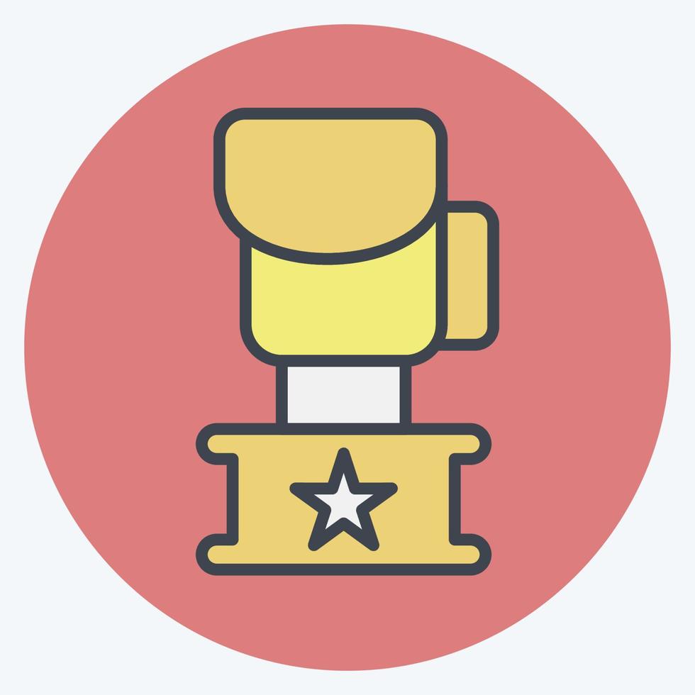 Icon Trophy. related to Combat Sport symbol. color mate style. simple design editable. simple illustration.boxing vector