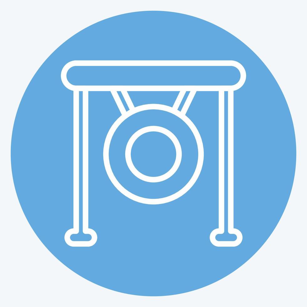 Icon Gong. related to Combat Sport symbol. blue eyes style. simple design editable. simple illustration.boxing vector