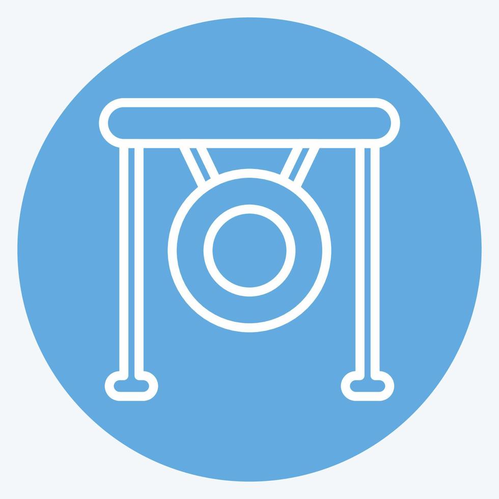 Icon Gong. related to Combat Sport symbol. blue eyes style. simple design editable. simple illustration.boxing vector