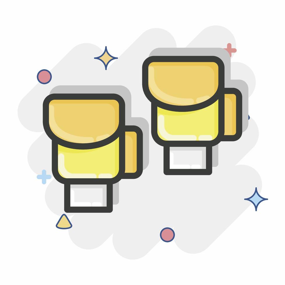 Icon Boxing Gloves. related to Combat Sport symbol. Comic Style. simple design editable. simple illustration.boxing vector