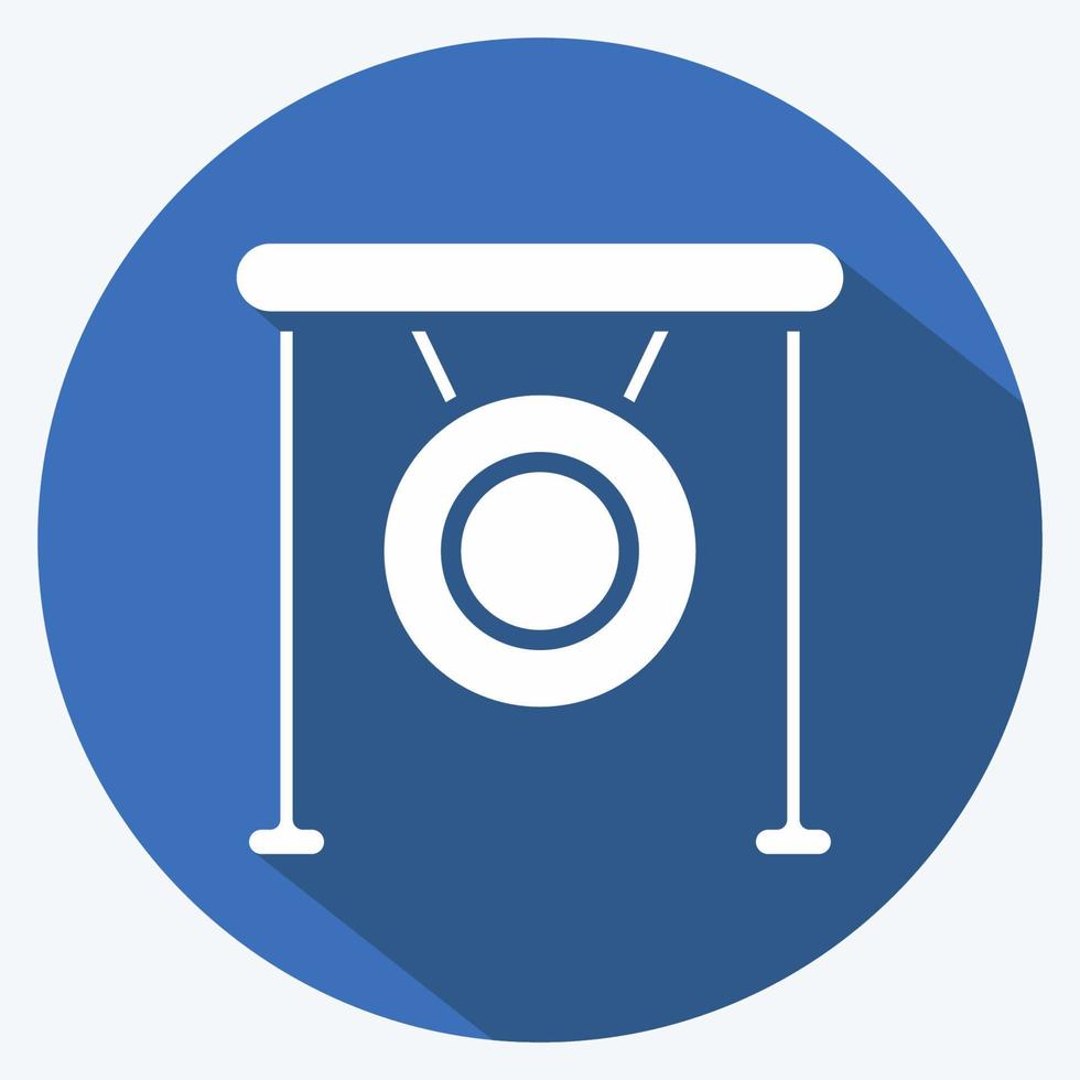 Icon Gong. related to Combat Sport symbol. long shadow style. simple design editable. simple illustration.boxing vector