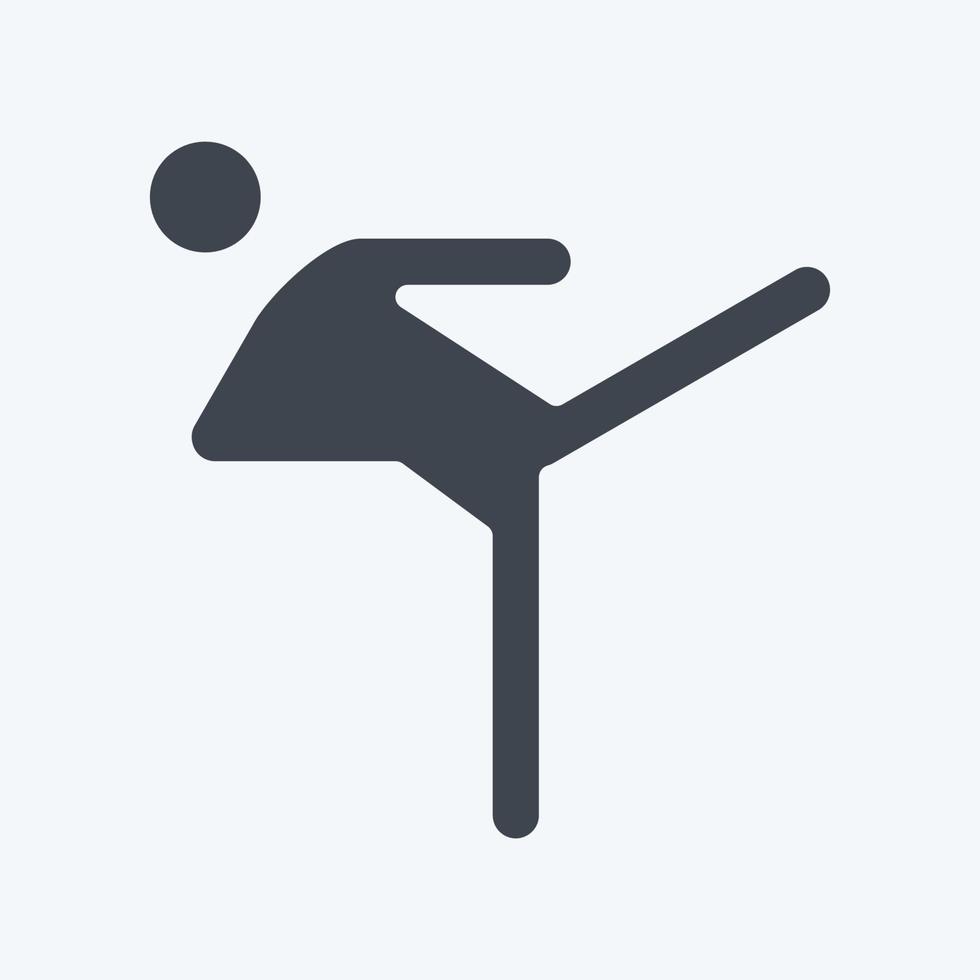 Icon Kicking. related to Combat Sport symbol. glyph style. simple design editable. simple illustration.boxing vector