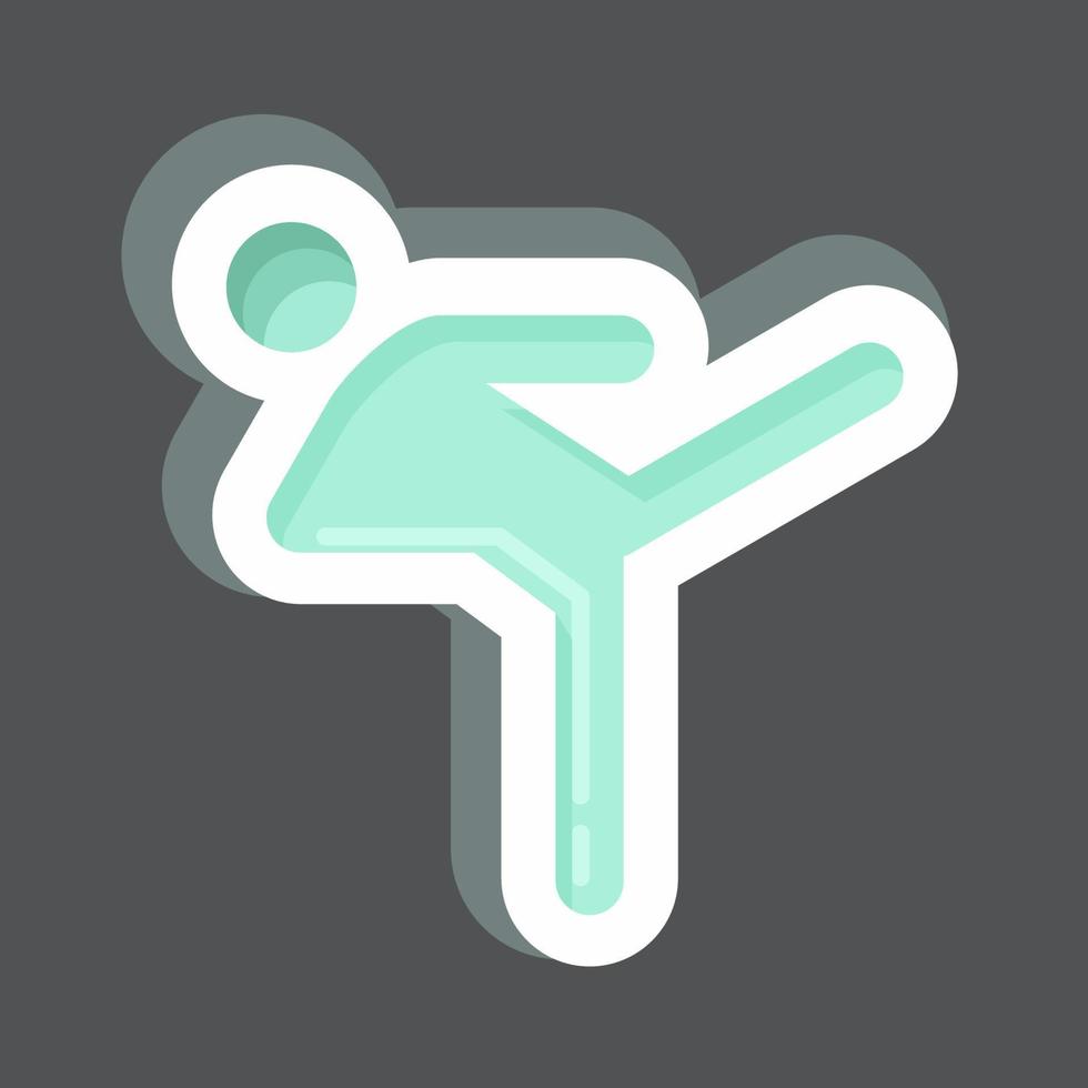 Sticker Kicking. related to Combat Sport symbol. simple design editable. simple illustration.boxing vector