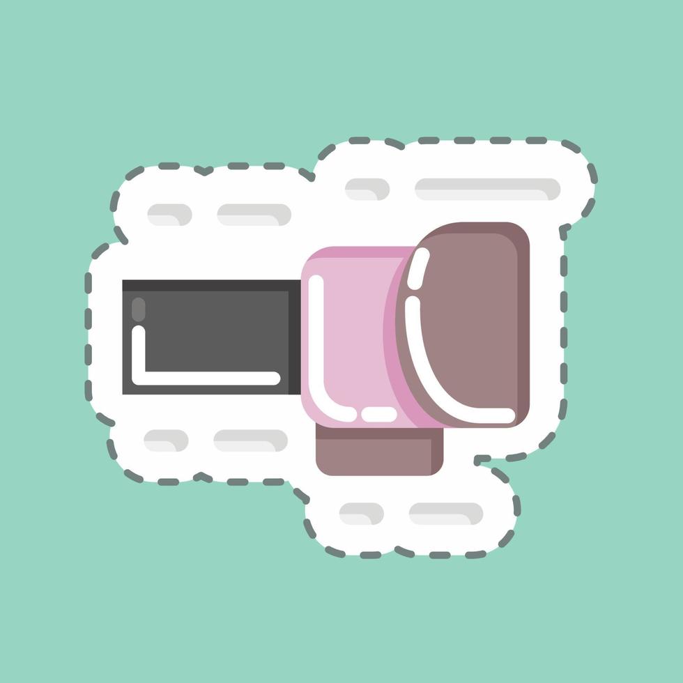 Sticker line cut Punch. related to Combat Sport symbol. simple design editable. simple illustration.boxing vector
