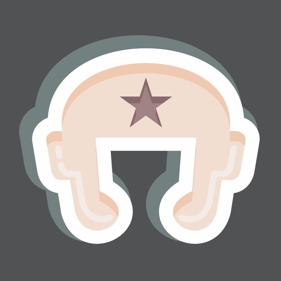 Sticker Boxing Helmet. related to Combat Sport symbol. simple design editable. simple illustration.boxing vector