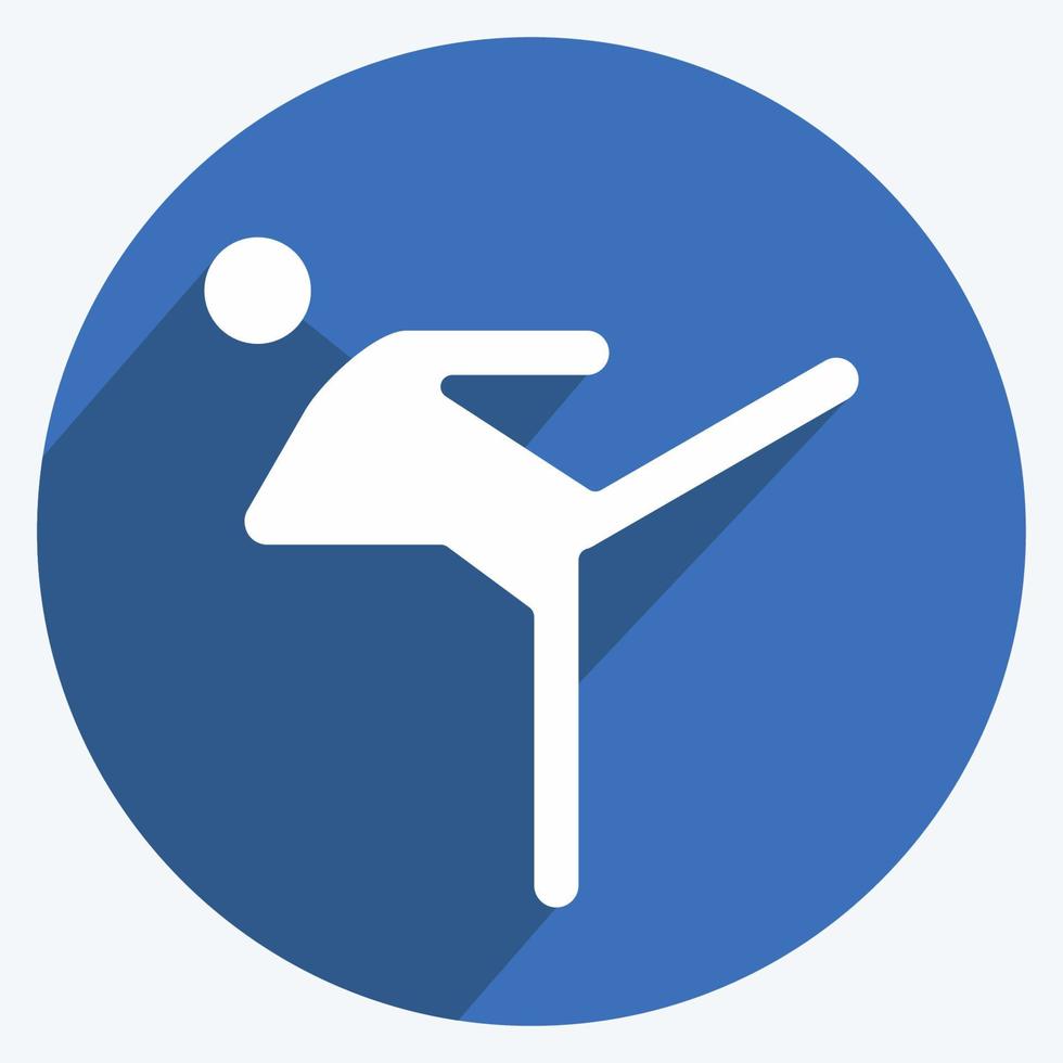 Icon Kicking. related to Combat Sport symbol. long shadow style. simple design editable. simple illustration.boxing vector
