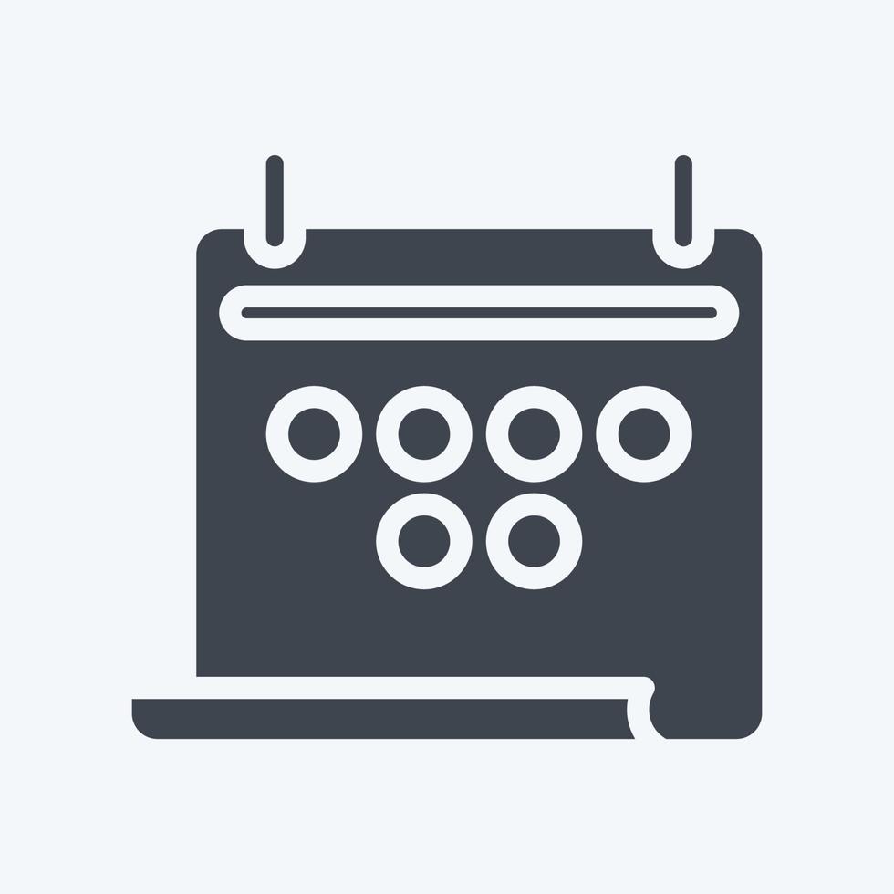 Icon Calendar. related to Combat Sport symbol. glyph style. simple design editable. simple illustration.boxing vector