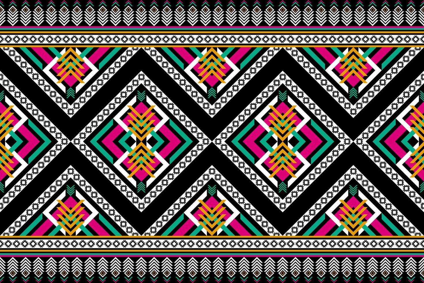 Carpet ethnic pattern art. Geometric seamless pattern in tribal. vector