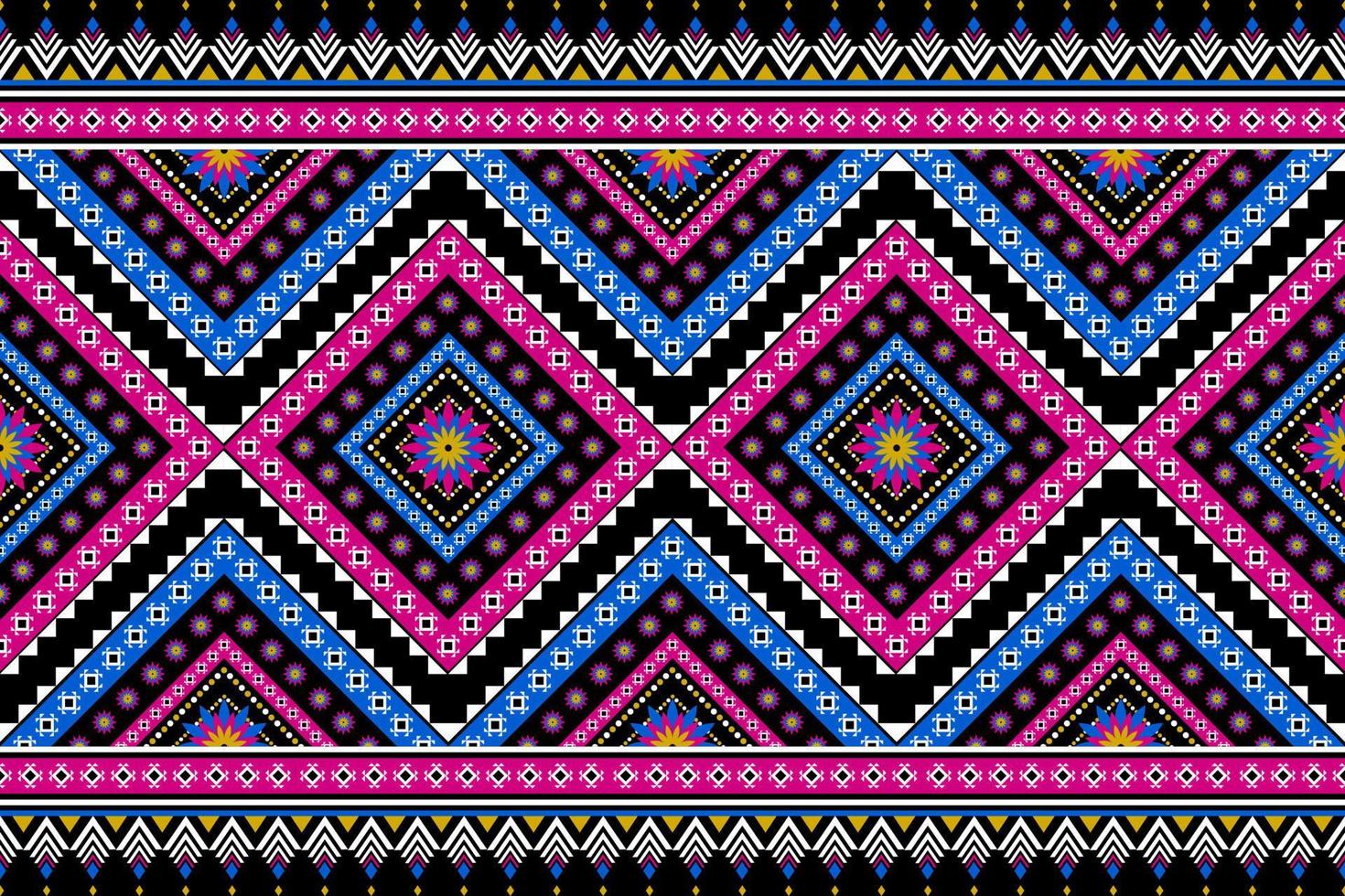 Carpet ethnic flower art. Seamless pattern traditional. Geometric style. vector