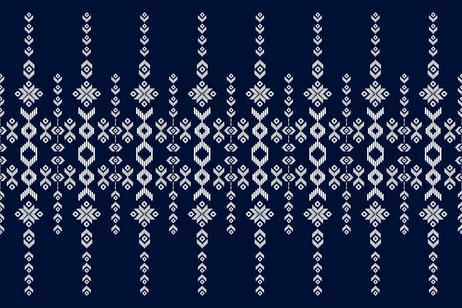 Fabric ikat pattern art. Geometric ethnic oriental seamless pattern traditional. vector