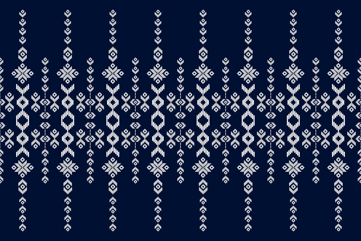 Fabric ikat pattern art. Geometric ethnic oriental seamless pattern traditional. vector