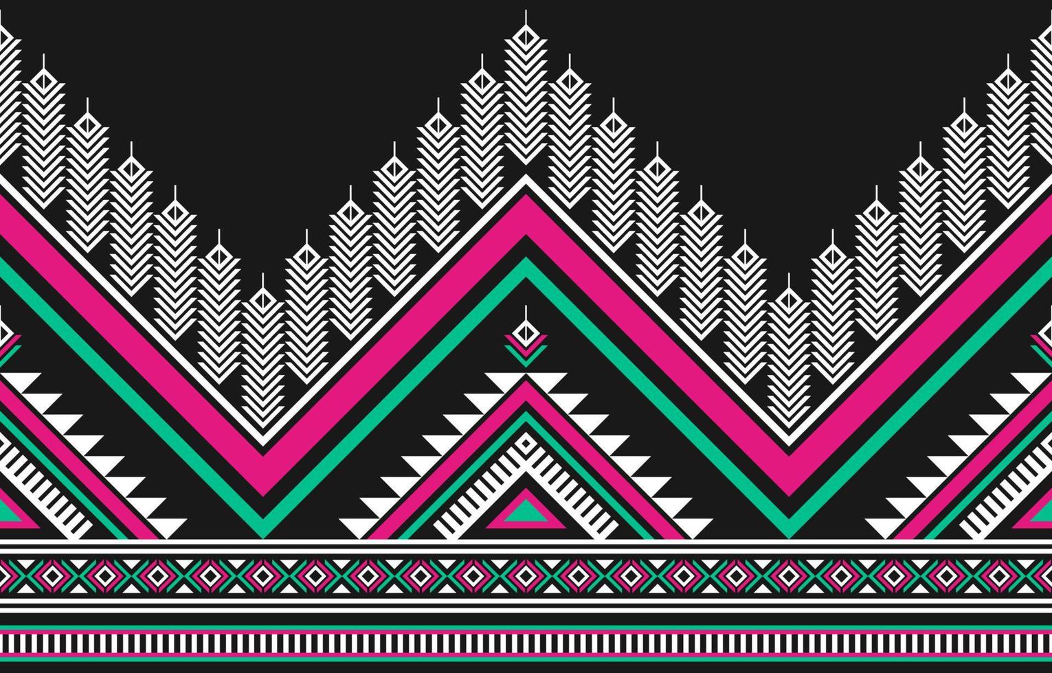 Abstract ethnic Aztec art. Geometric seamless pattern in tribal. Border decoration. vector