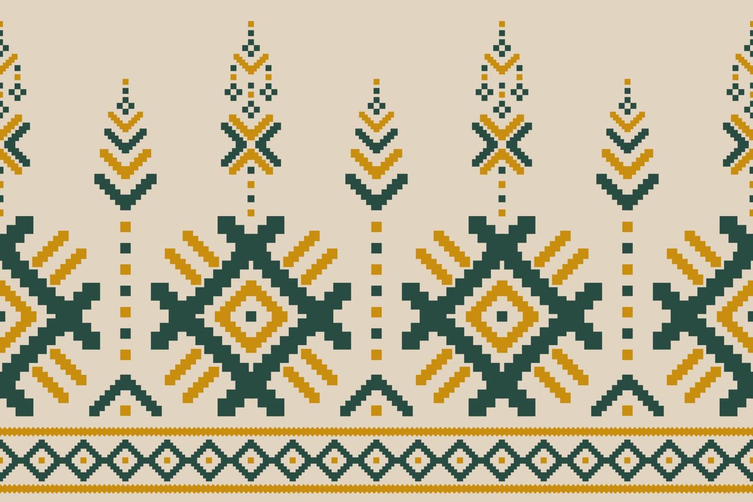 Abstract ethnic ikat art. Geometric seamless pattern in tribal. Fabric Indian style. vector