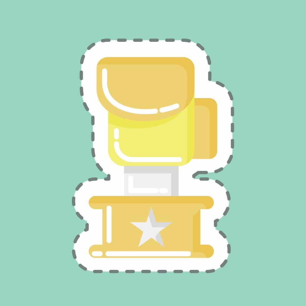 Sticker line cut Trophy. related to Combat Sport symbol. simple design editable. simple illustration.boxing vector