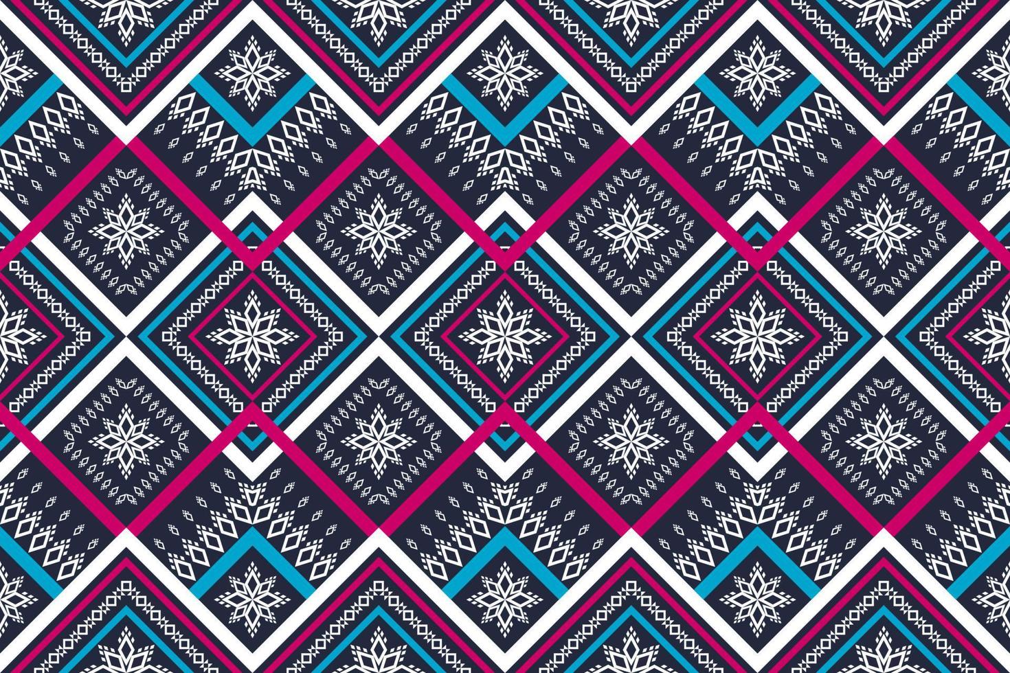 Fabric ethnic pattern art. Geometric ethnic seamless pattern in tribal. Flower decoration. vector