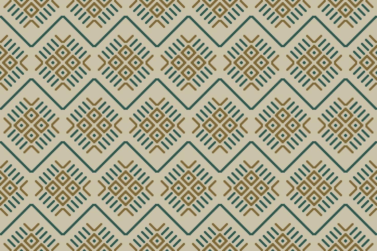 Ethnic ikat seamless pattern in tribal. Fabric ethnic oriental pattern. vector