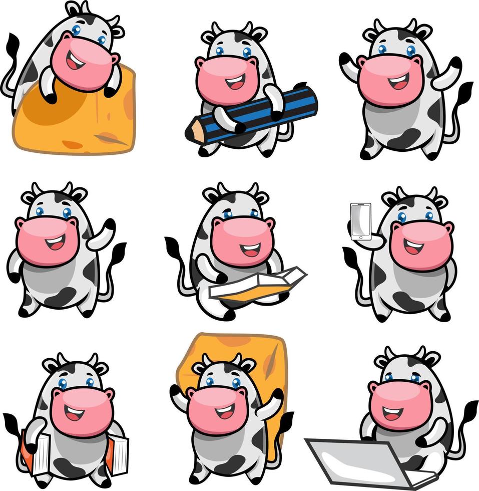 cute cow mascot vector