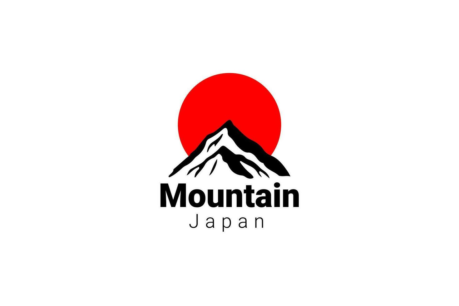 Japan logo. Scene of fuji mountain. japan famous Landmark. flat line design element. vector illustration