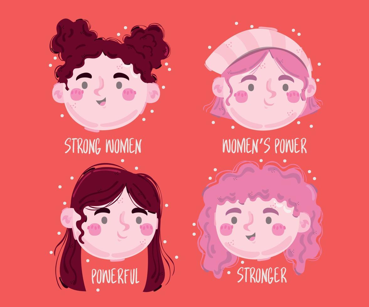 Womens Head Badges Illustration vector