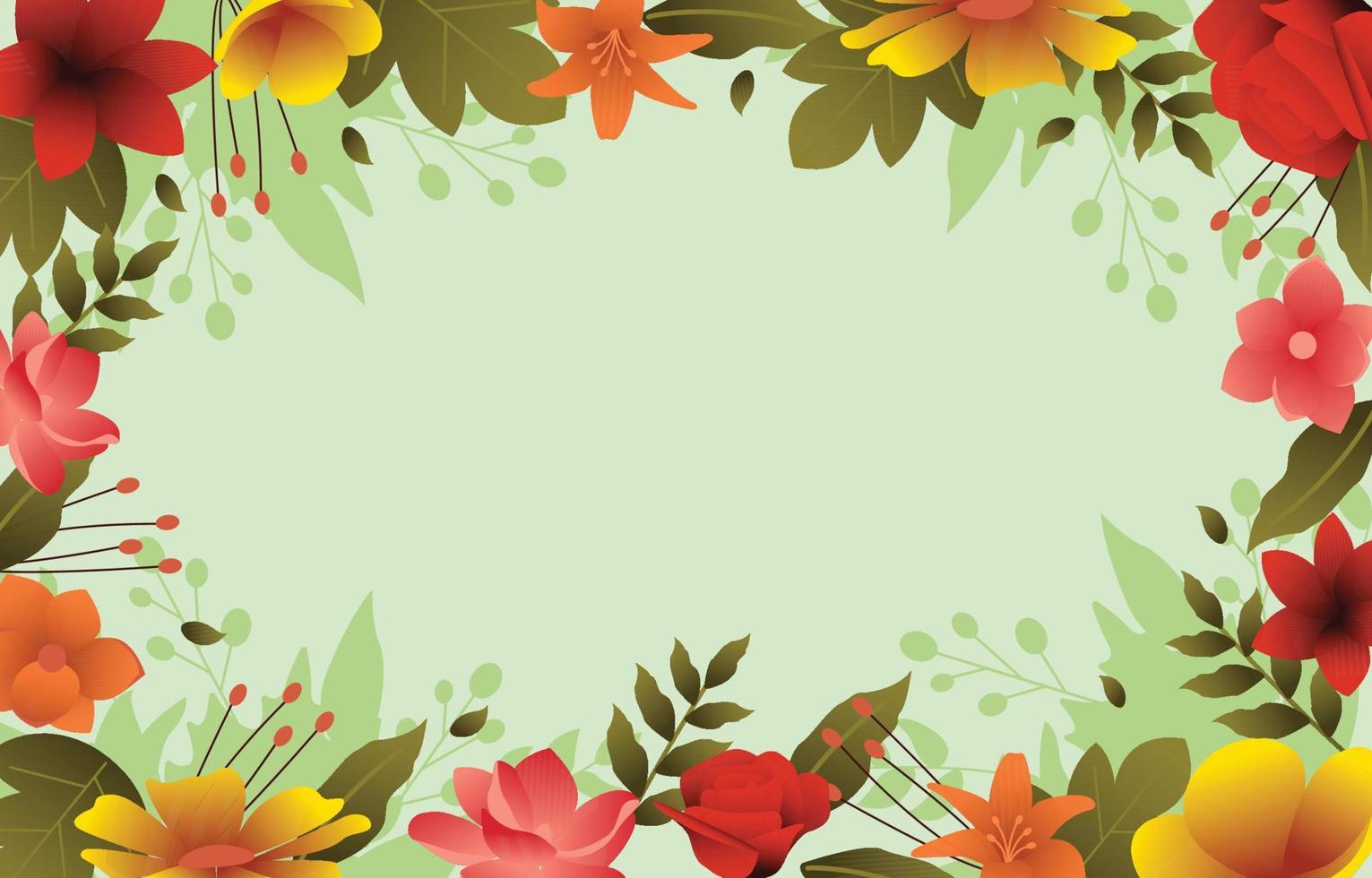 Beautiful Flower Floral Summer Autumn Border Background vector