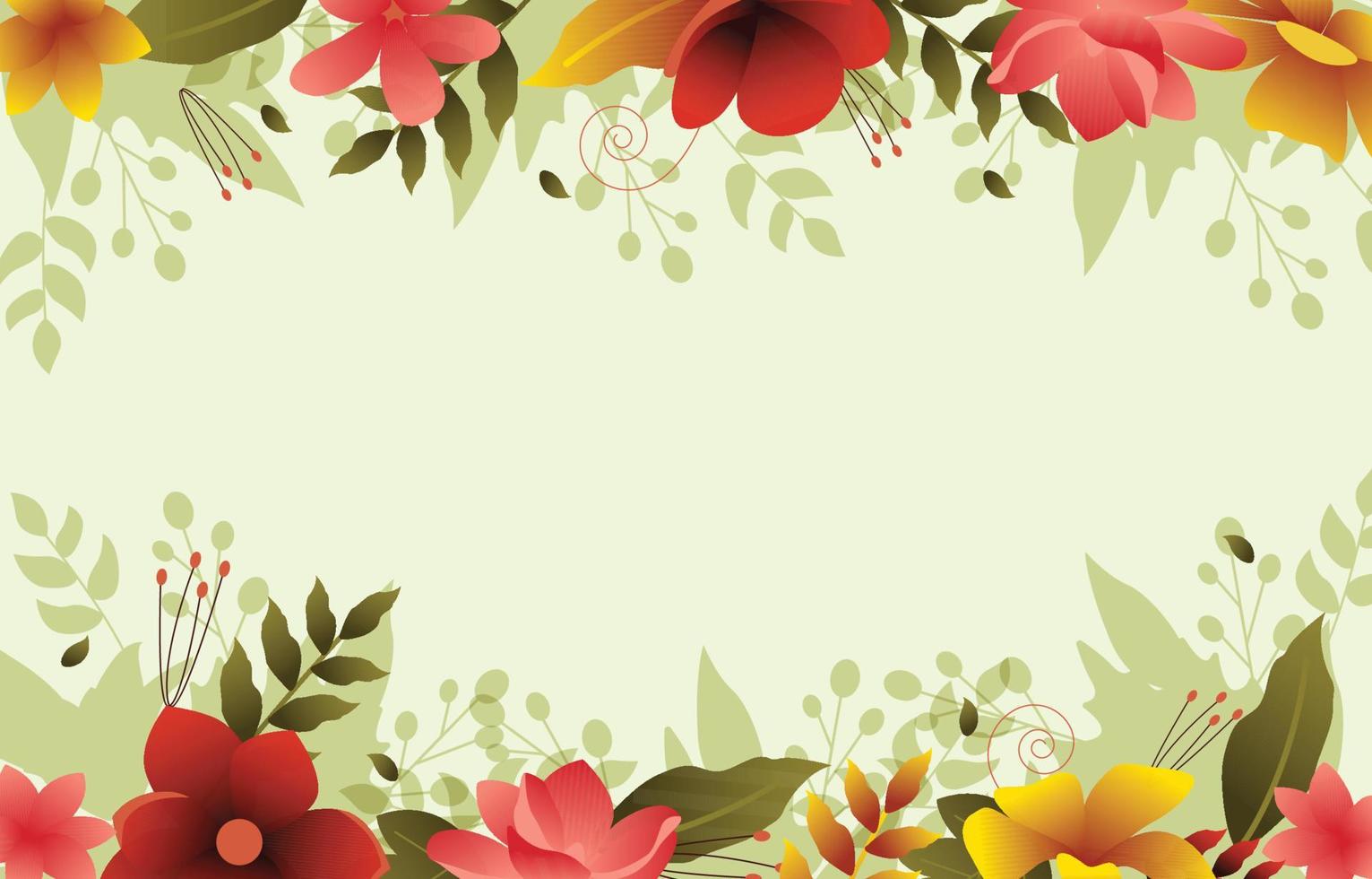 Beautiful Flower Floral Summer Autumn Border Background vector