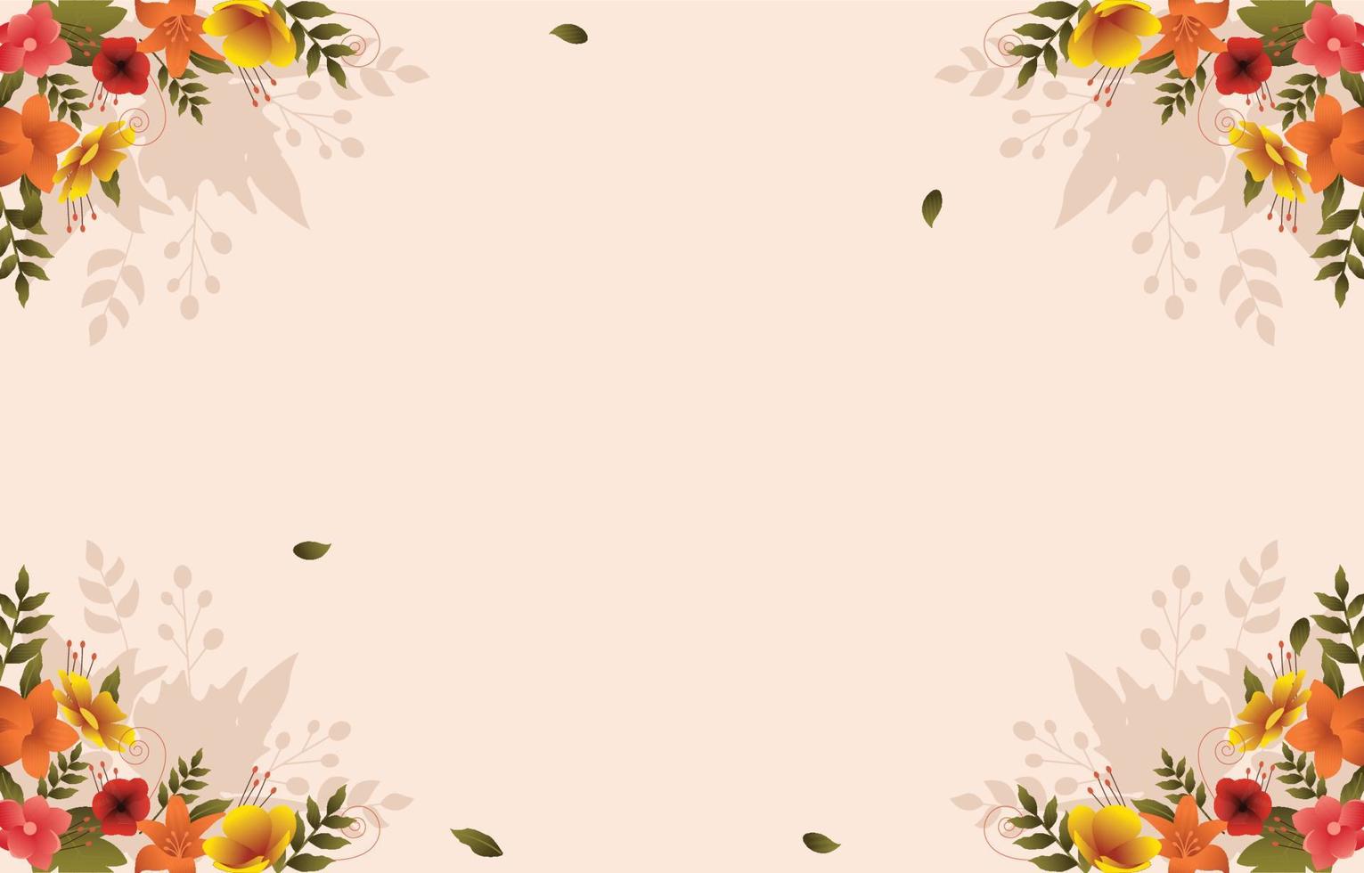 Beautiful Flower Floral Summer Autumn Border Background vector