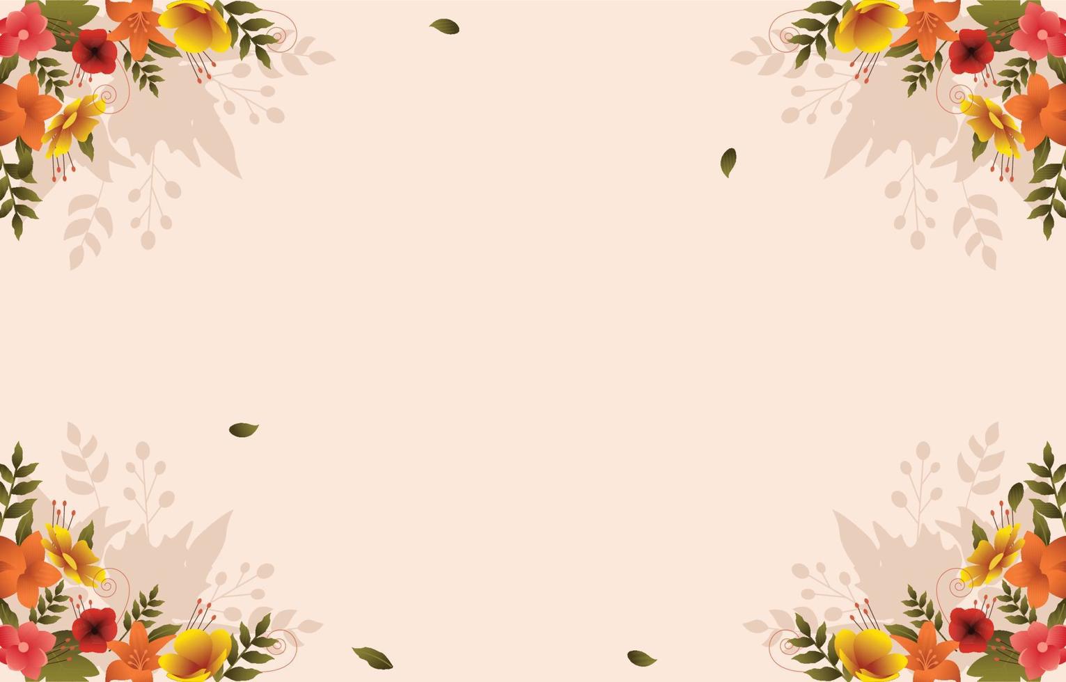 hermosa flor floral verano otoño frontera fondo vector