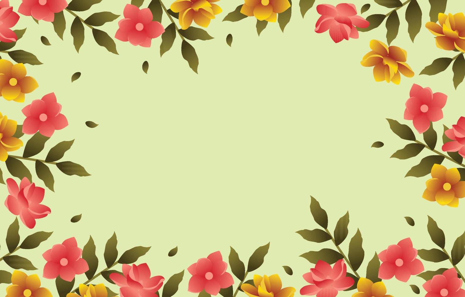 Beautiful Flower Floral Summer Autumn Border Background vector