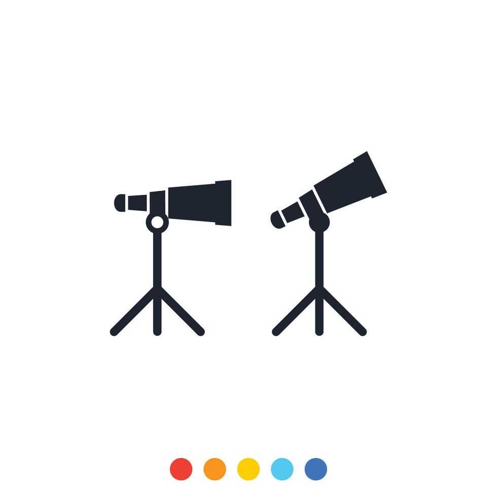 Set of telescope icons, Vector and Illustration.