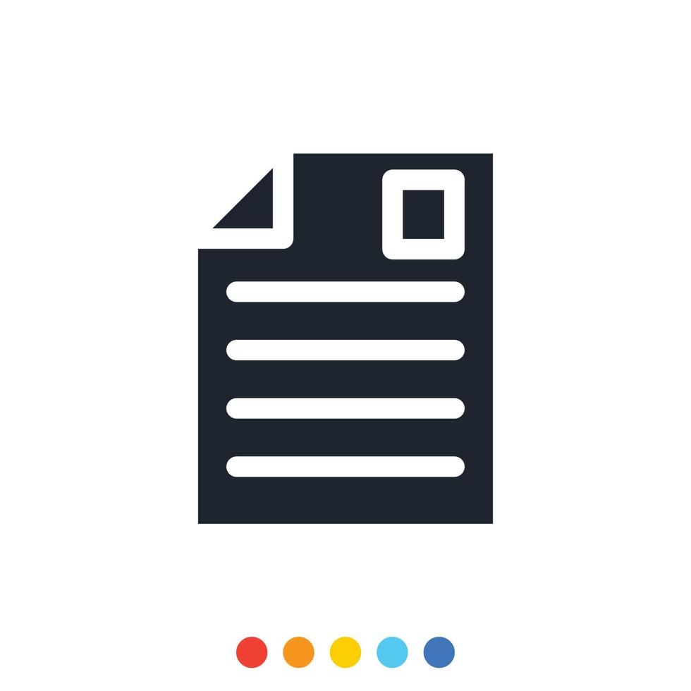 Simple document icon, Vector and Illustration.