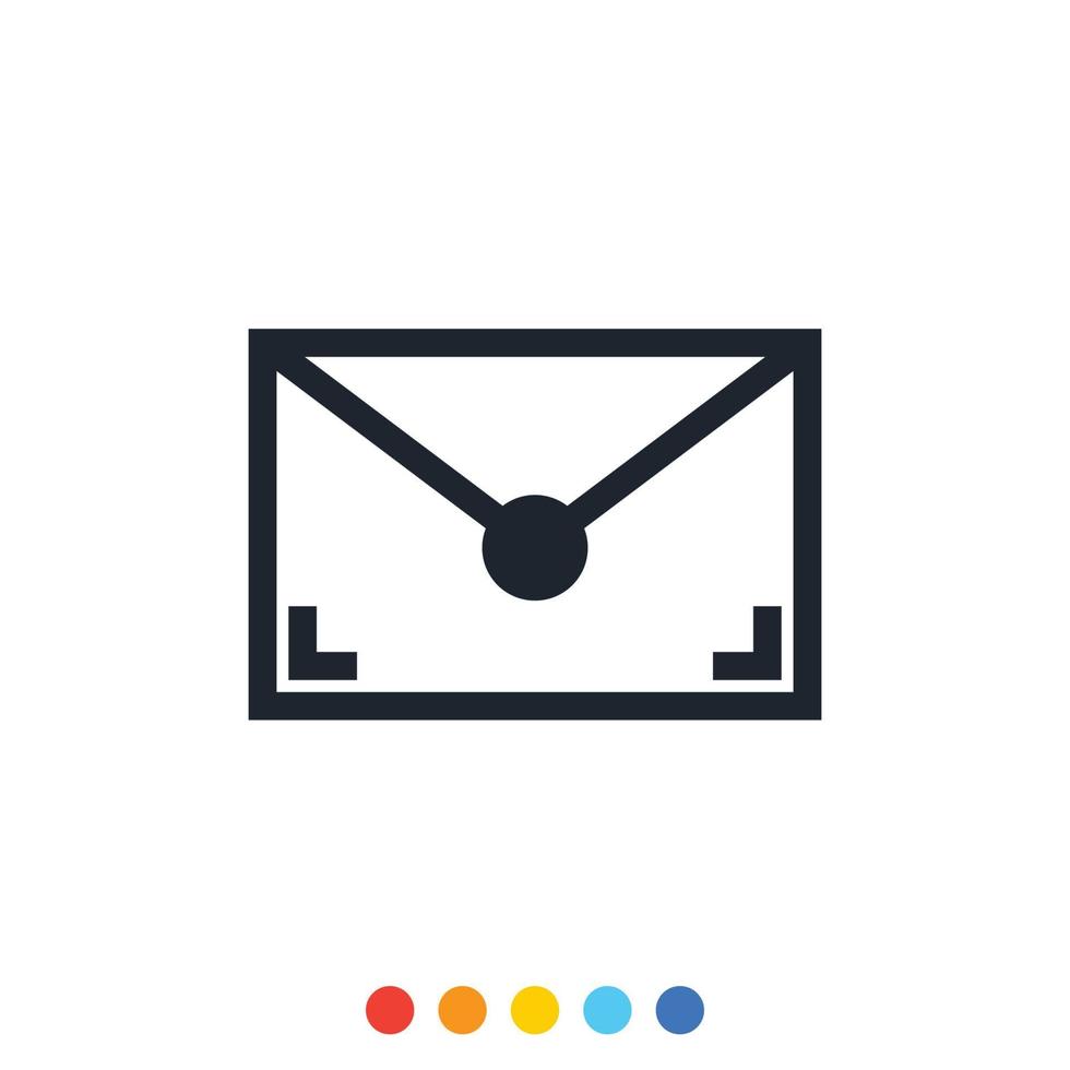 Simple envelope icon, Vector and Illustration.