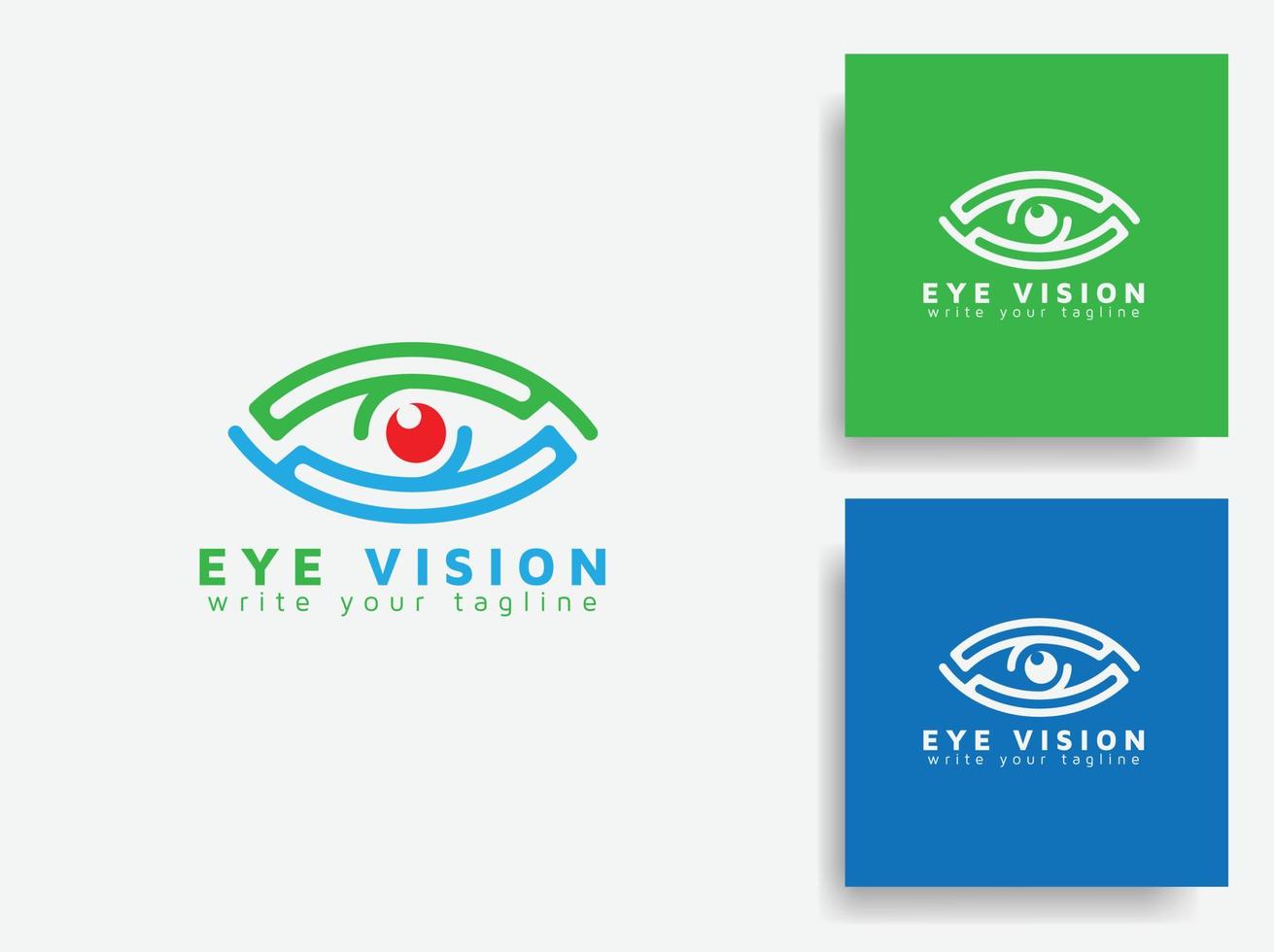 Eye vision logo design. Flat minimal eye logo design template vector