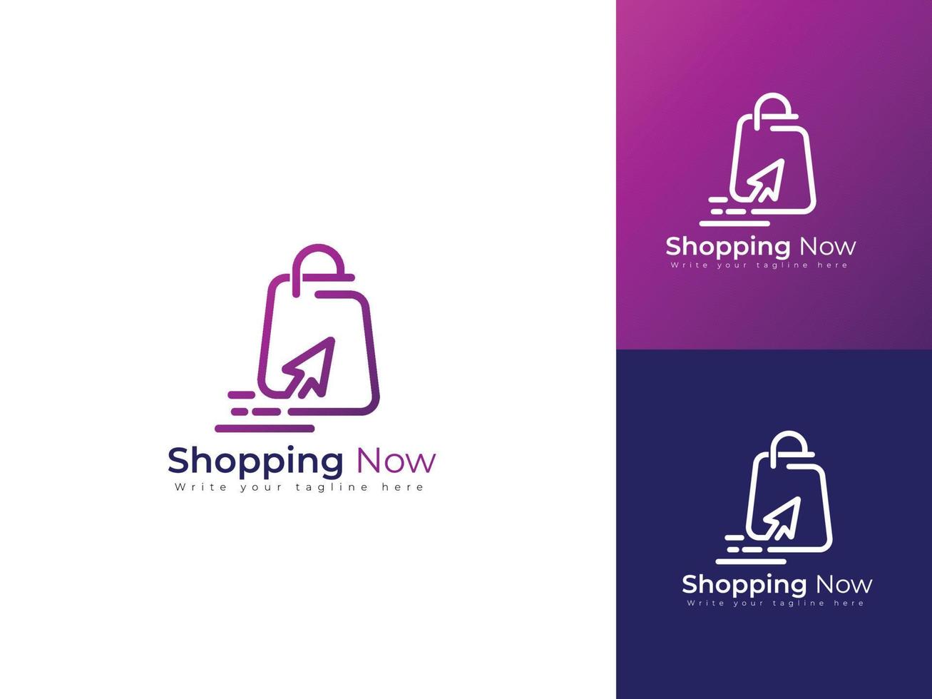 Shopping logo design template concept for digital shopping, supermarket, online shopping logo vector